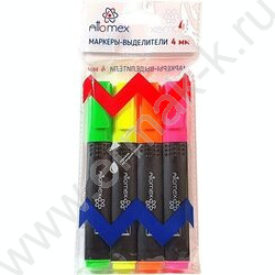 Текстовыделитель /набор  4цв/ 4мм косой европодвес | Фото 1