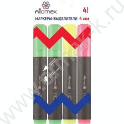 Текстовыделитель /набор  4цв/ 4мм косой европодвес | Фото 1