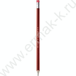Карандаш ч/гр с ластиком HB черно-красный трёхгранный корпус,грифель D-2,2мм | Фото 1