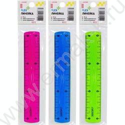 Линейка пл 15см гибкая цв.прозр. в пластиковом блистере | Фото 2