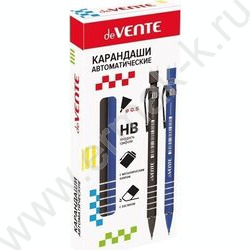 Карандаш механический 0,5мм НВ с ластиком прорез.корпус,метал.клип,ассорти корпус | Фото 4
