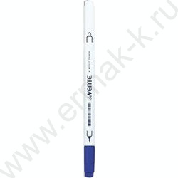 Ручка кап. синяя Пиши-стирай одноразовая двухсторонняя 0,5мм и 3мм белый корпус | Фото 1