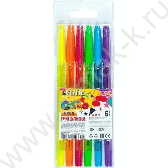 Ручка шар /набор  6шт/6цв Cosmo 0,7мм блистер | Фото 1