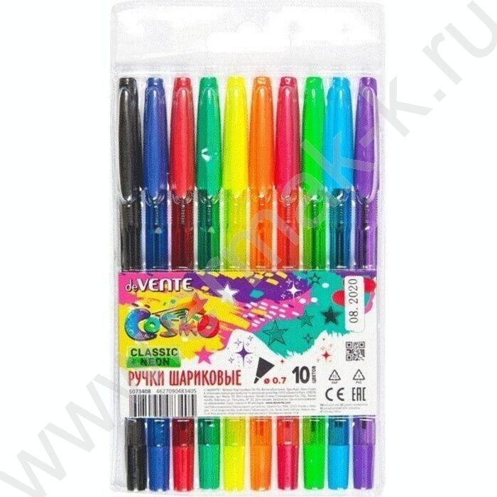 Ручка шар /набор 10шт/10цв Cosmo 0,7мм блистер | Фото 1