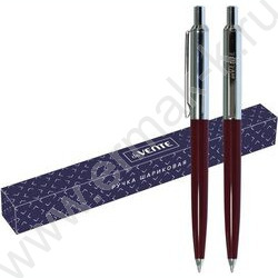 Ручка шар красный корпус и хром.элементы /цвет чернил синий | Фото 2