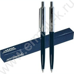 Ручка шар темно-синий корпус и хром.элементы /цвет чернил синий | Фото 2