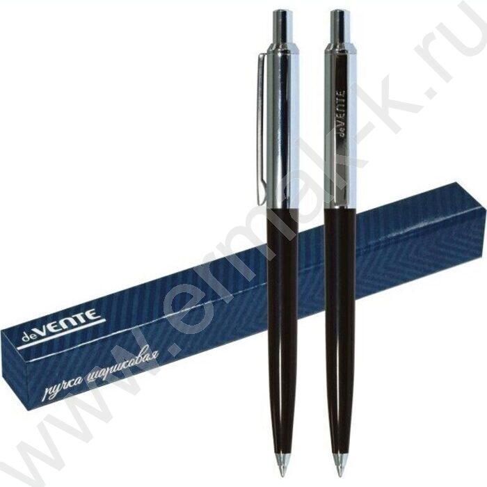 Ручка шар черный корпус и хром.элементы /цвет чернил синий | Фото 2
