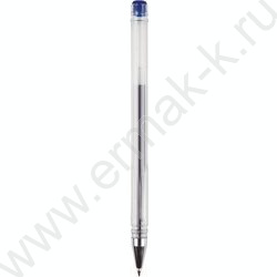 Ручка гелевая синяя 0,5мм /прозр.корпус, металл.наконечник | Фото 1