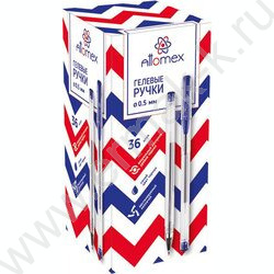 Ручка гелевая синяя 0,5мм /прозр.корпус, металл.наконечник | Фото 2