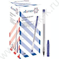 Ручка гелевая синяя 0,5мм /прозр.корпус, металл.наконечник | Фото 3