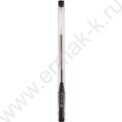 Ручка гелевая черная 0,5мм /прозр.корпус,металл.наконечник/ | Фото 1