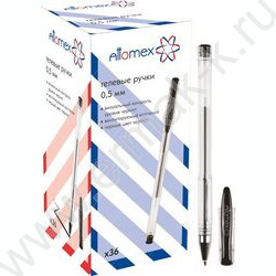 Ручка гелевая черная 0,5мм /прозр.корпус,металл.наконечник/ | Фото 3