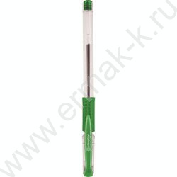 Ручка гелевая зеленая 0,5мм /прозр.корпус,металл.наконечник,резин.держатель/ | Фото 2