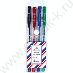 Ручка гелевая /набор  4цв/ 0,5мм блистер | Фото 1