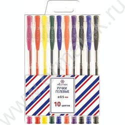 Ручка гелевая /набор 10цв/ 0,5мм блистер | Фото 1