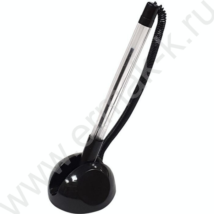 Ручка шар на подставке липучка 0,7мм синяя с пластиковым шнуром | Фото 1