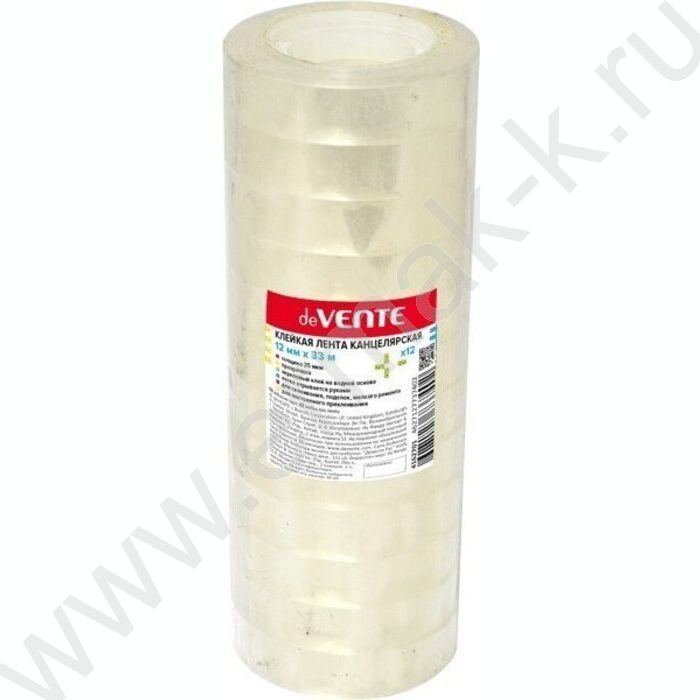 Скотч 12*33 прозр. 35мкм. пластиковая втулка | Фото 1