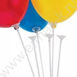 Палочка с крепежом для шариков белый /40см, розетка d=3,7см | Фото 1