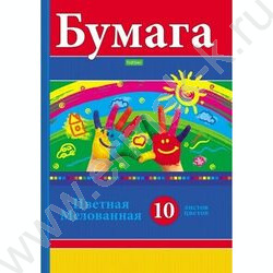 Бумага цв. мелов. А4 10л/10цв Радуга | Фото 1