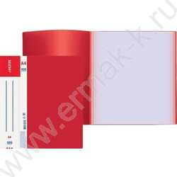 Папка 100 файлов Daily красная, сменная этикетка | Фото 2