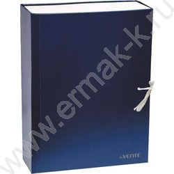 Короб архивный 120мм б/вин синий 2 завязки складной | Фото 1