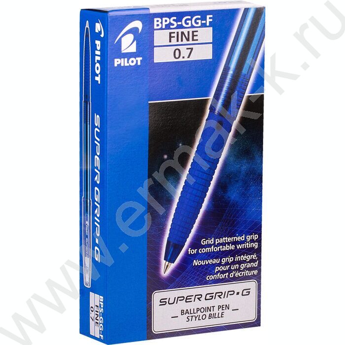 Ручка шар Pilot Super Grip синяя 0.7мм с резин.держателем | Фото 3