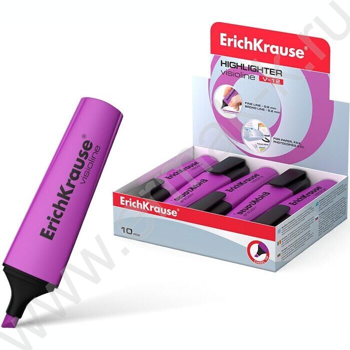 Текстовыделитель /фиолетовый/ 5,2мм косой Visioline V-12 Neon  | Фото 2