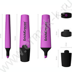 Текстовыделитель /фиолетовый/ 5,2мм косой Visioline V-12 Neon  | Фото 4