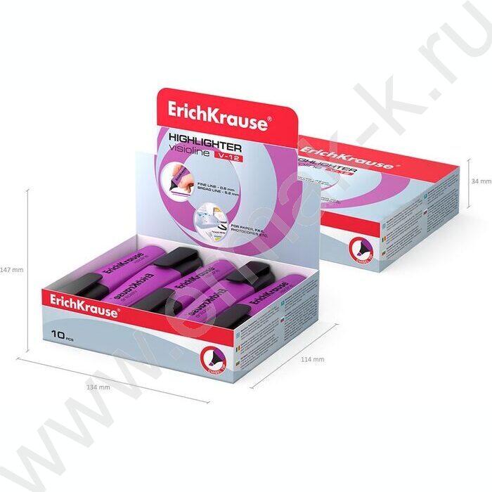 Текстовыделитель /фиолетовый/ 5,2мм косой Visioline V-12 Neon  | Фото 5