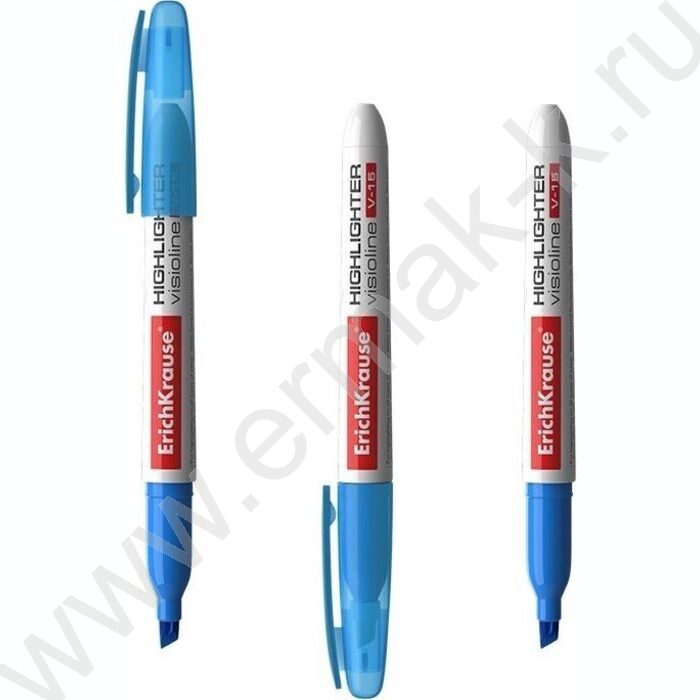 Текстовыделитель /голубой/ 4мм косой Visioline V-15 Neon   | Фото 1