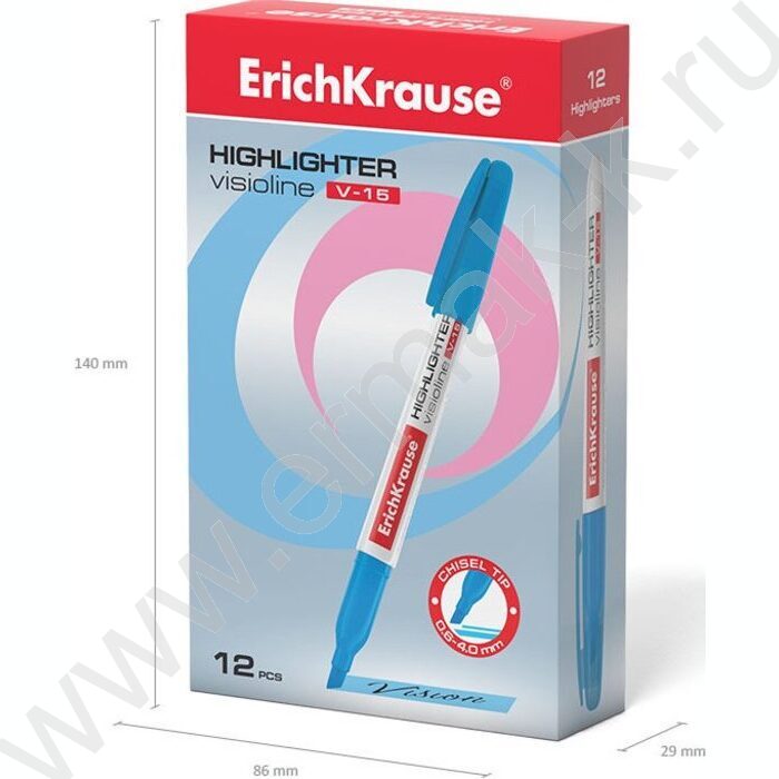 Текстовыделитель /голубой/ 4мм косой Visioline V-15 Neon   | Фото 5