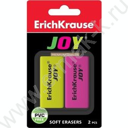 Ластик цветной прямоугольный "Joy" набор 2шт блистер | Фото 2