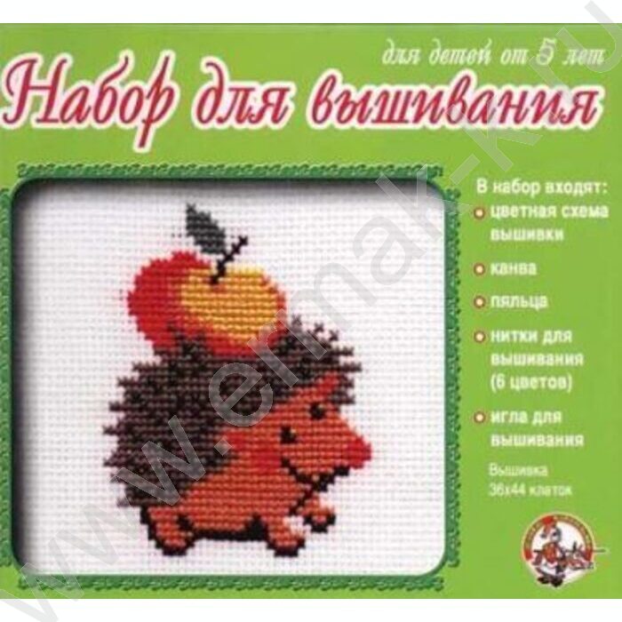 Набор д/творчества Вышивка  Ёжик (с пяльцами) | Фото 1