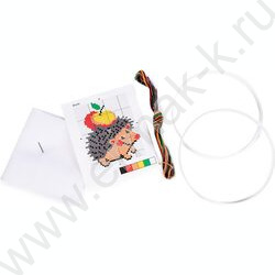 Набор д/творчества Вышивка  Ёжик (с пяльцами) | Фото 2