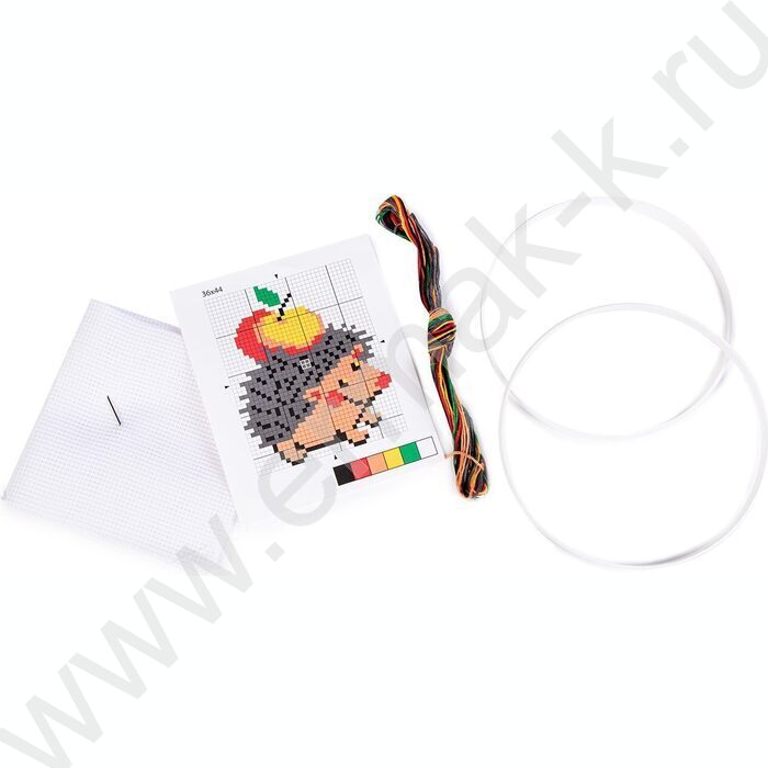 Набор д/творчества Вышивка  Ёжик (с пяльцами) | Фото 2