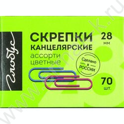 Скрепки 28мм / 70шт цветные | Фото 2