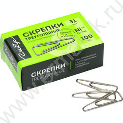 Скрепки 31мм /100шт никелированные с загнутым краем | Фото 1