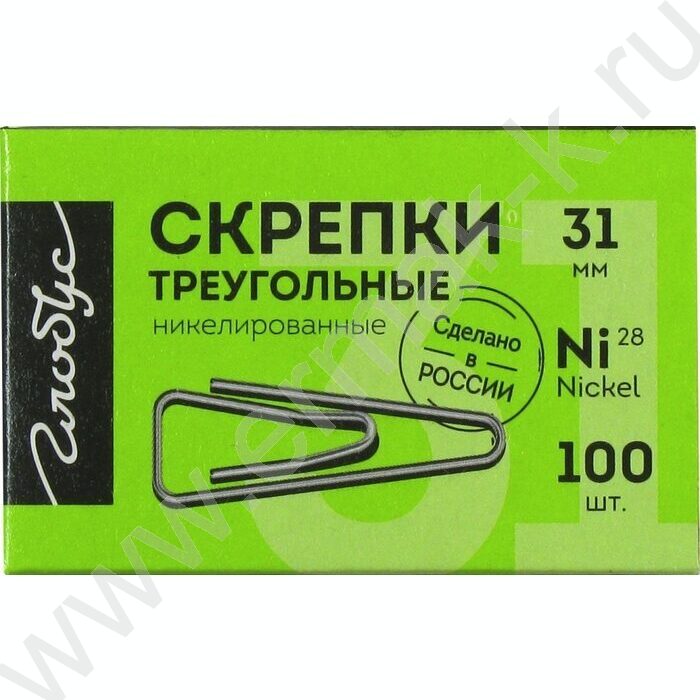 Скрепки 31мм /100шт никелированные с загнутым краем | Фото 2
