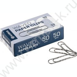 Скрепки 50мм / 50шт гофрированные никелированные | Фото 1