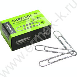 Скрепки 75мм / 40шт гофрированные оцинкованные | Фото 1