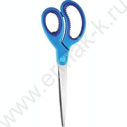Ножницы 17см детские Cosmo двухцветные прорез.кольца c лепестками блистер | Фото 1
