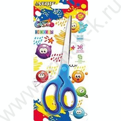 Ножницы 17см детские Cosmo двухцветные прорез.кольца c лепестками блистер | Фото 2