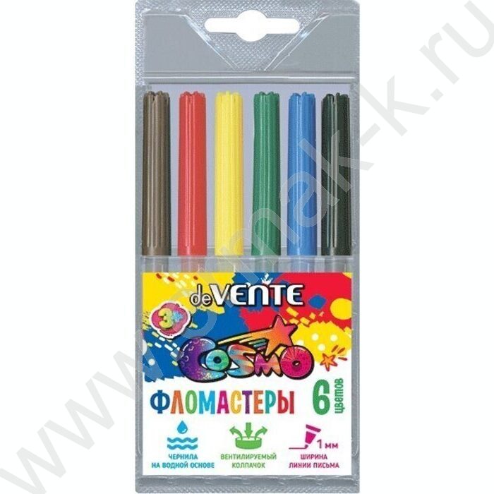 Фломастеры   6цв Cosmo вентилируемый колпачок,блистер европодвес | Фото 1