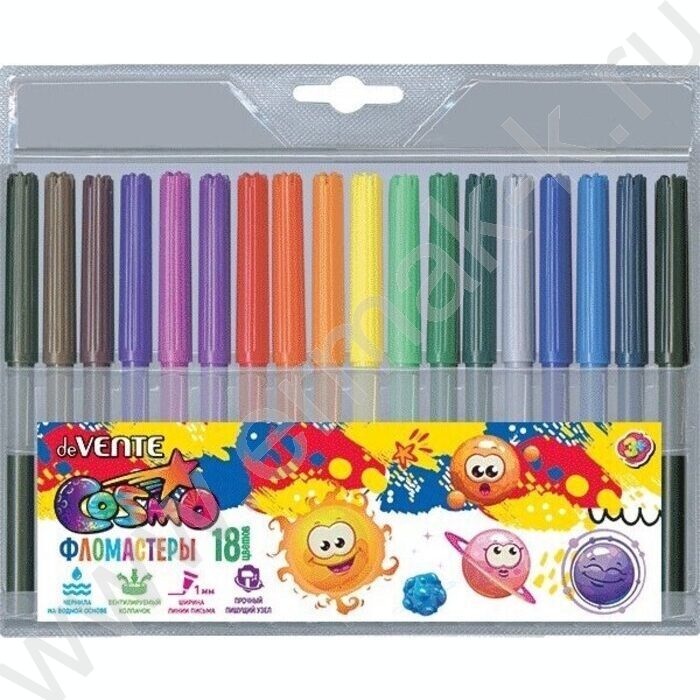 Фломастеры  18цв Cosmo вентилируемый колпачок,блистер европодвес | Фото 1