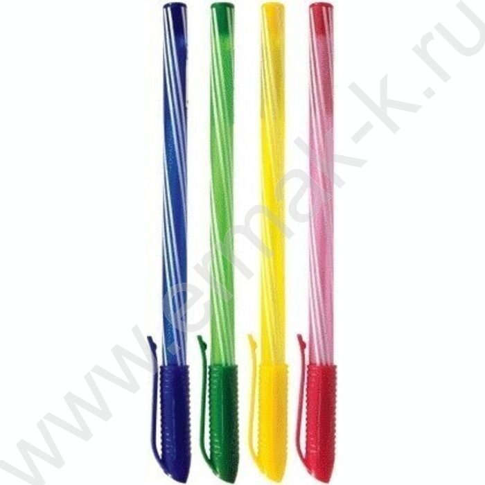 Ручка шар одноразовая 0,7мм Карамелька синяя /игла,цв.полосатый корпус,пл.туба/ | Фото 1