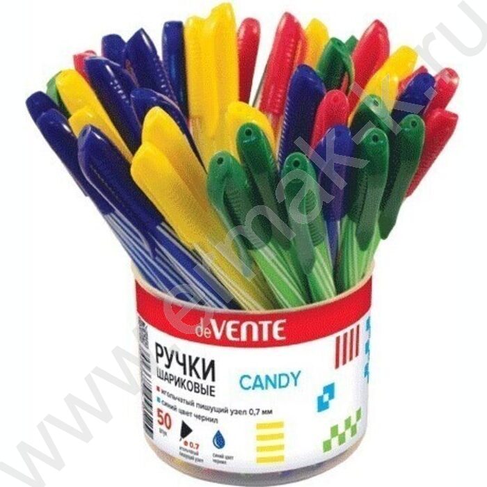 Ручка шар одноразовая 0,7мм Карамелька синяя /игла,цв.полосатый корпус,пл.туба/ | Фото 8