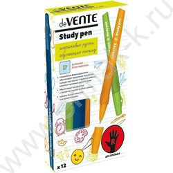 Ручка шар д/ПРАВШЕЙ 0,7мм синяя Study/с каучуковым держателем/ | Фото 5