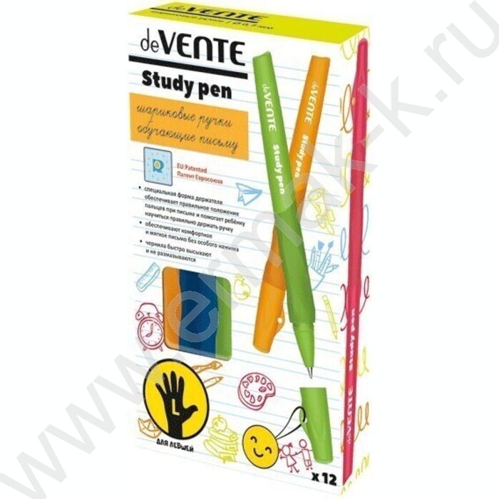 Ручка шар д/ЛЕВШЕЙ 0,7мм синяя Study/с каучуковым держателем/ | Фото 4