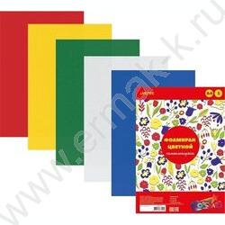 Фоамиран цветной самоклеящийся А4  5л/5цв 2мм пл.пакет с европодвесом | Фото 1