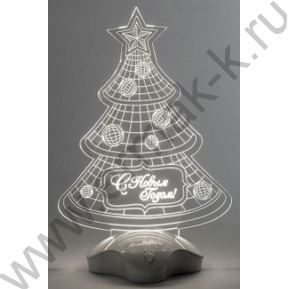 Подставка световая "Елка с шарами" 25*16см 7 LED SMD3528,3хААА (не в компл.) Тепло-белый